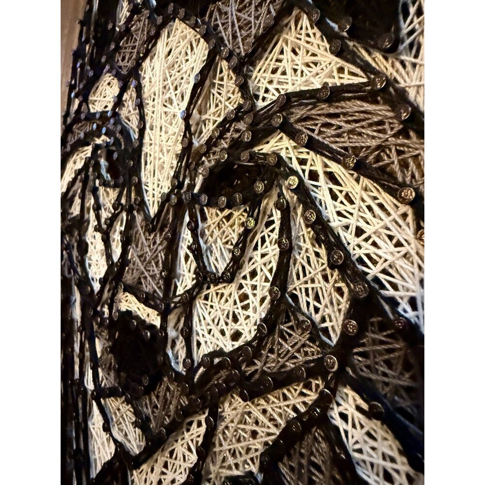 Nailed It By Sara Lynn Handmade Wolf String Art Plaque Grey, Black White on Wood - Picture 3 of 5